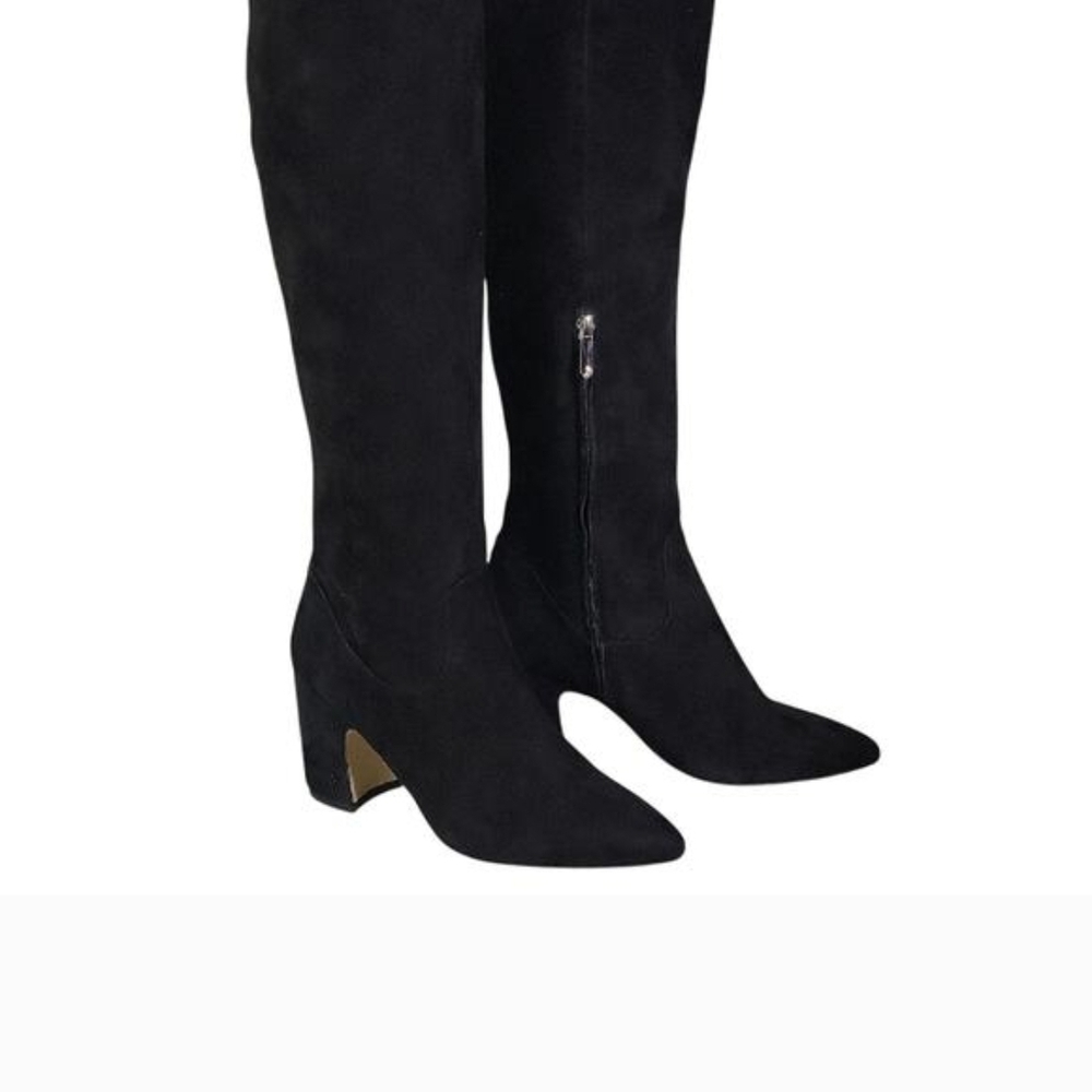 Sam Edelman Women's Black Suede Over-the-Knee Block Heel Boots Hai Size 8